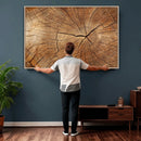 Tree Ring Canvas Art, Rustic Wood Grain Wall Art, Tree Slice