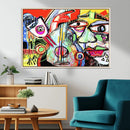 Picasso Style Art Abstract Canvas Wall Art Print , Colorful