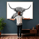 Scottish Highland Cow Cattle Art Print Wall Art Canvas Print