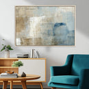 Abstract Blue and Beige Wall Art, Modern Minimalist Canvas