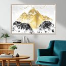 Golden Mountain Triptych Wall Art Canvas Print, Modern