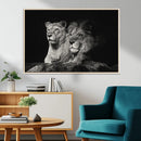 Lion Couple Wall Art Canvas Print – Elegant Black and White