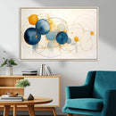 Geometric Blue Orange Abstract Wall Art Canvas, Geometric