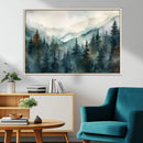Serenity Forest Wall Art Canvas | Foggy Mountain Landscape