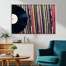 Vinyl Record and Album Collection Canvas Wall Art - Retro