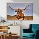 Texas Longhorn Wall Art Print, Framed Longhorn Cow Wall Art