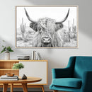 Rustic Charm | Cow Longhorn Black White Bighorn Wall Art by MyGreatCanvas | Canvas Wall Art Prints | Photo Prints & Wall Decor