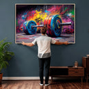 Abstract Graffiti Barbell Canvas Wall Art – Urban Fitness