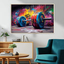 Abstract Graffiti Barbell Canvas Wall Art – Urban Fitness