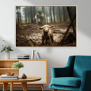 Jesus Lost Lamb Canvas Wall Art – Heartwarming Woodland by MyGreatCanvas | Canvas Wall Art Prints | Photo Prints & Wall Decor