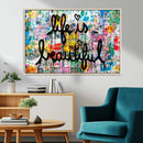 Life Beautiful Art Print - Banksy Graffiti Wall Art Canvas by MyGreatCanvas | Canvas Wall Art Prints | Photo Prints & Wall Decor