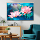 Pink Lotus Flower Canvas Wall Art | Vibrant Floral Wall