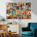 Abstract Art Collage Wall Art Canvas Print – Framed, Ready