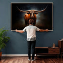 Abstract Texas Longhorn Wall Art Print | 3-Panel Large Texas