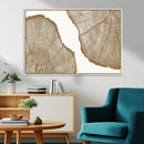 Rustic Brown Tree Ring Wall Art Canvas Print – Framed and
