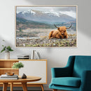 Highland Cow Horn Farm Wall Art Canvas Print