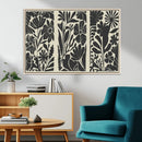 Modern Botanical Wall Art - Floral Black and White Canvas