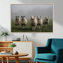 Flock of Sheep in a Mystical Fog – Pastoral Wall Art Canvas by MyGreatCanvas | Canvas Wall Art Prints | Photo Prints & Wall Decor
