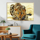 Blue-Eyed Leopard Canvas Wall Art - Framed Animal Print
