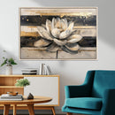Abstract Lotus Flower Wall Art Canvas Print, Meditation Yoga
