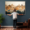 Rustic Wood Mountain Wall Art Print | Triptych Giclee Print