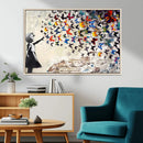 Banksy Graffiti Wall Art Canvas Print: Girl Releasing