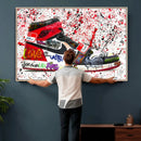 Jordan Shoes Graffiti Wall Art Canvas Print- Jordan Graffiti