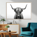 Highland Wall Art Canvas Print – Minimalist Black and White