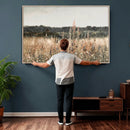 Rustic Field Landscape Wall Art Print, Giclee Canvas Wall