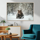 Grizzly Bear Wall Art – Framed Snowy Forest Canvas Artwork, by MyGreatCanvas | Canvas Wall Art Prints | Photo Prints & Wall Decor