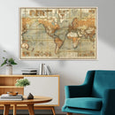 Push Pin World Map Canvas Print – Travel Tracker Wall Art
