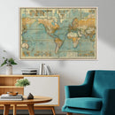 Push Pin World Map Canvas Print – Travel Tracker Wall Art