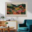 Yayoi Kusama Landscape Canvas Print, Vibrant Floral Mountain