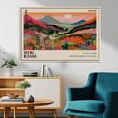 Yayoi Kusama Landscape Canvas Print, Vibrant Floral Mountain by MyGreatCanvas | Canvas Wall Art Prints | Photo Prints & Wall Decor