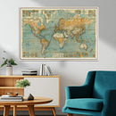 Push Pin World Map Canvas Print – Travel Tracker Wall Art