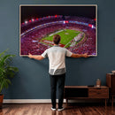Bryant-Denny Stadium Night Game Triple Canvas Wall Art -