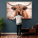 Vintage Scottish Highland Cow Cattle Art Print Farmhouse
