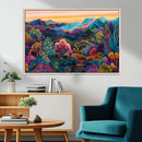 Colorful Abstract Landscape Wall Art Print Canvas - Vibrant