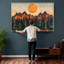 Sunset Mountain Landscape Canvas Wall Art Print - Nature