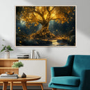 Golden Tree of Life Canvas Wall Art Print - Majestic Glowing
