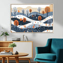 Abstract Winter Landscape Canvas Wall Art Print -  Large