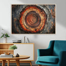 Wood Grain Canvas Wall Art - Framed Abstract Tree Ring