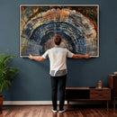 Framed Tree Ring Wall Art - Abstract Colorful Tree Ring Wall