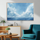 Abstract Ocean Print Artwork- Serene Blue Ocean Canvas Wall