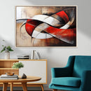Abstract Wall Art - Modern Red and White Canvas Wall Art