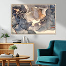 Abstract Blue and Gold Wall Art - Fluid Ink Artwork - Modern