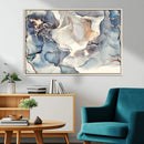 Abstract Blue and Gold Canvas Wall Art - Fluid Modern Ink