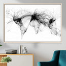 Abstract World Map Wall Art – Framed Geometric Line Canvas by MyGreatCanvas | Canvas Wall Art Prints | Photo Prints & Wall Decor
