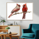 Cardinal Canvas Wall Art - Male and Female Cardinal Print -