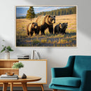 Grizzly Bear Family Wall Art Canvas Print – Majestic
